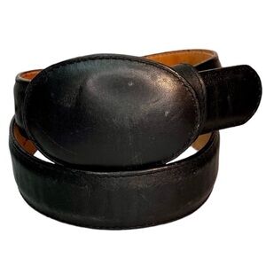 El Toro Bravo Black Leather Belt Buckle Plain Mexico